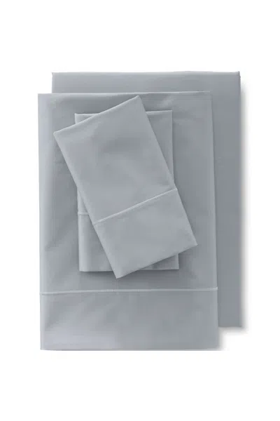 Lands' End 400 Thread Count Premium Supima Cotton Sateen Bed Sheet Set In Gray