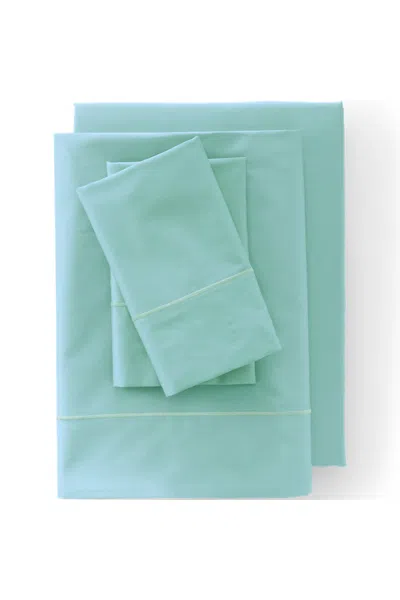 Lands' End 400 Thread Count Premium Supima Cotton Sateen Bed Sheet Set In Green