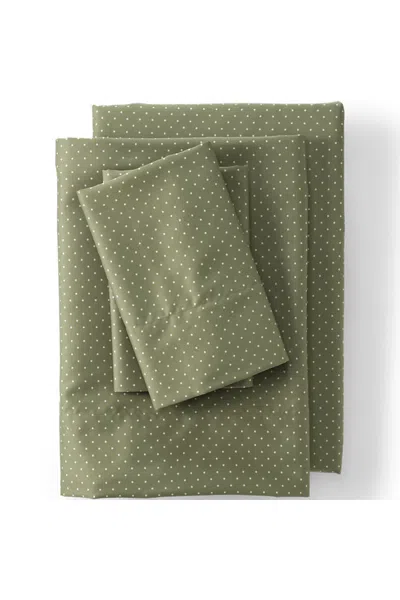 Lands' End 400 Thread Count Premium Supima Cotton Sateen Bed Sheet Set In Green