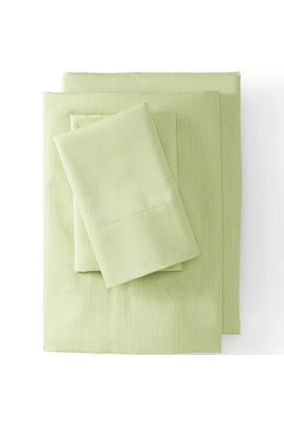 Lands' End 400 Thread Count Premium Supima Cotton Sateen Bed Sheet Set In Green