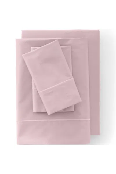 Lands' End 400 Thread Count Premium Supima Cotton Sateen Bed Sheet Set In Pink