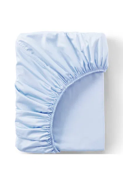 Lands' End 400 Thread Count Premium Supima Cotton Sateen Fitted Bed Sheet In Blue