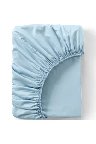 Lands' End 400 Thread Count Premium Supima Cotton Sateen Fitted Bed Sheet In Blue