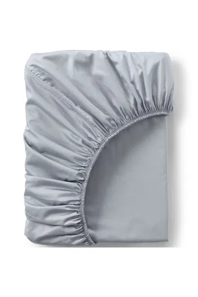 Lands' End 400 Thread Count Premium Supima Cotton Sateen Fitted Bed Sheet In Gray
