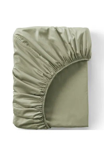 Lands' End 400 Thread Count Premium Supima Cotton Sateen Fitted Bed Sheet In Green
