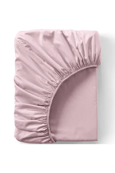 Lands' End 400 Thread Count Premium Supima Cotton Sateen Fitted Bed Sheet In Pink