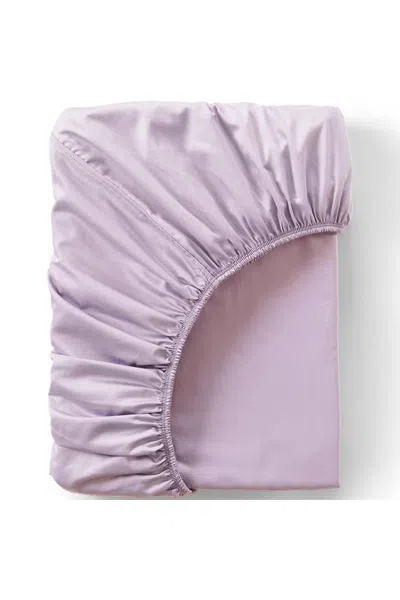 Lands' End 400 Thread Count Premium Supima Cotton Sateen Fitted Bed Sheet In Purple