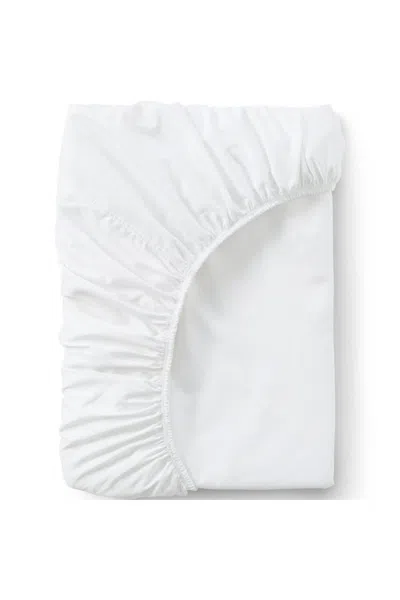 Lands' End 400 Thread Count Premium Supima Cotton Sateen Fitted Bed Sheet In White