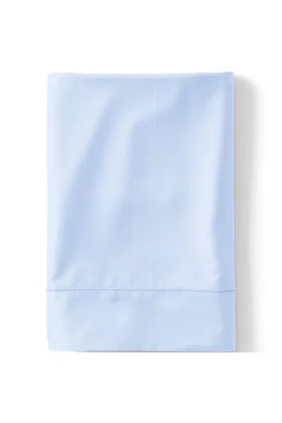 Lands' End 400 Thread Count Premium Supima Cotton Sateen Flat Bed Sheet In Blue