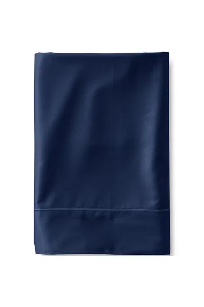Lands' End 400 Thread Count Premium Supima Cotton Sateen Flat Bed Sheet In Blue