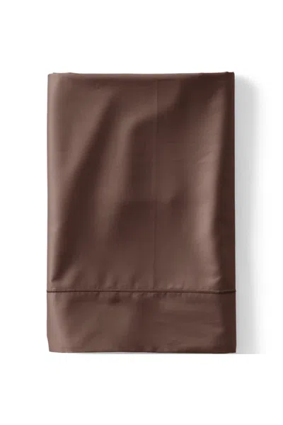 Lands' End 400 Thread Count Premium Supima Cotton Sateen Flat Bed Sheet In Brown