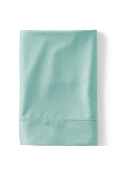Lands' End 400 Thread Count Premium Supima Cotton Sateen Flat Bed Sheet In Green