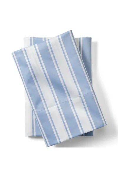 Lands' End 400 Thread Count Premium Supima Cotton Sateen Pillowcases In Blue