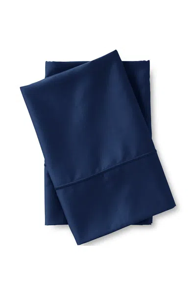 Lands' End 400 Thread Count Premium Supima Cotton Sateen Pillowcases In Blue