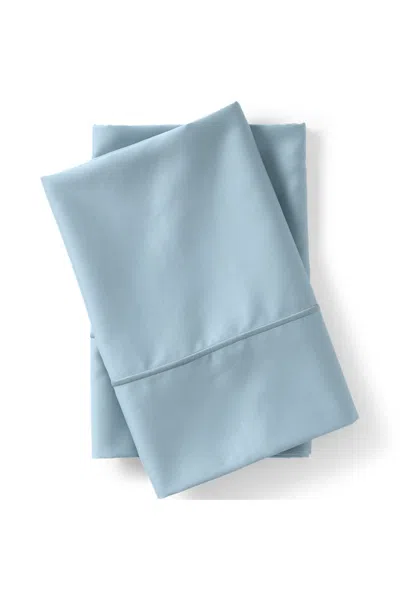 Lands' End 400 Thread Count Premium Supima Cotton Sateen Pillowcases In Blue