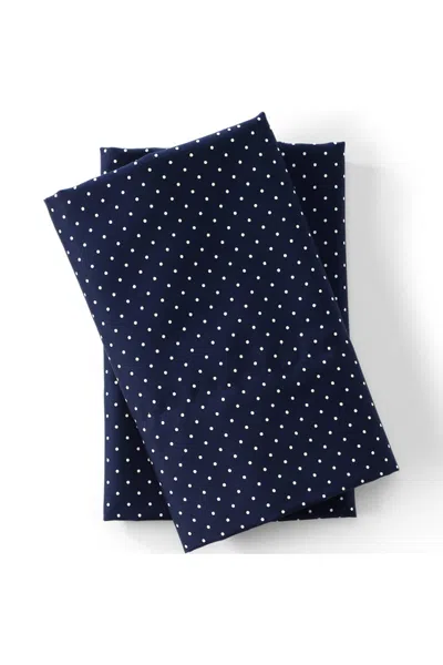 Lands' End 400 Thread Count Premium Supima Cotton Sateen Pillowcases In Blue
