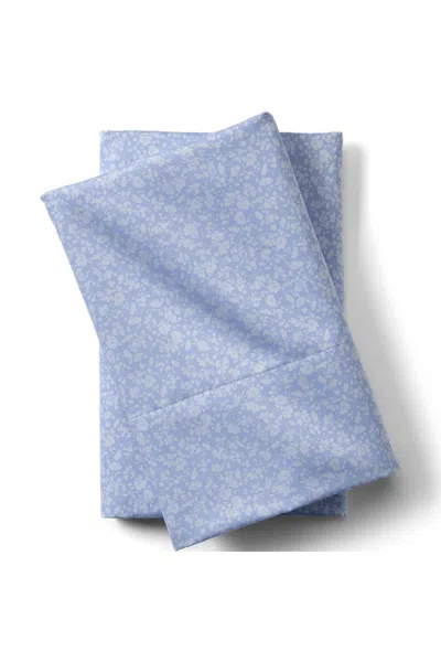 Lands' End 400 Thread Count Premium Supima Cotton Sateen Pillowcases In Blue