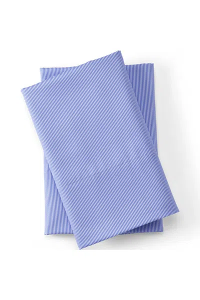 Lands' End 400 Thread Count Premium Supima Cotton Sateen Pillowcases In Blue