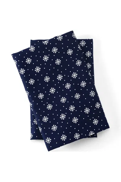 Lands' End 400 Thread Count Premium Supima Cotton Sateen Pillowcases In Blue