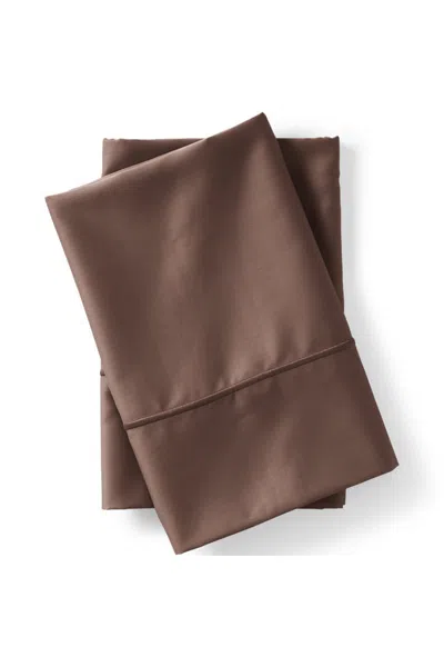 Lands' End 400 Thread Count Premium Supima Cotton Sateen Pillowcases In Brown