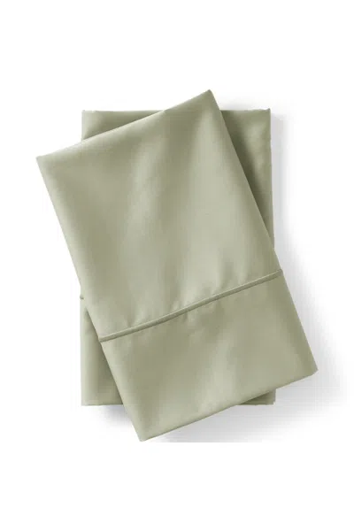 Lands' End 400 Thread Count Premium Supima Cotton Sateen Pillowcases In Green