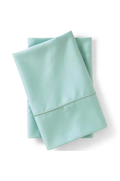 Lands' End 400 Thread Count Premium Supima Cotton Sateen Pillowcases In Green