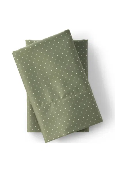 Lands' End 400 Thread Count Premium Supima Cotton Sateen Pillowcases In Green