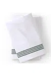 Lands' End 400 Thread Count Sateen Embroidered Pillowcases In White