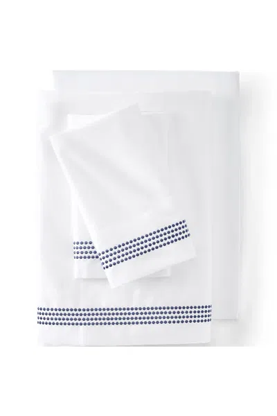 Lands' End 400 Thread Count Sateen Embroidered Sheets In Blue