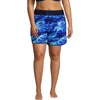 Lands' End Plus Size 5" Board Shorts With Panty In Electric Blue Multi/swirl