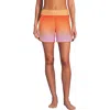 Lands' End 5" Quick Dry Elastic Waist Board Shorts Swim Cover-up Shorts With Panty In Orange Sunset Ombre