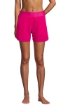 Lands' End 5" Quick Dry Elastic Waist Board Shorts Swim Cover-up Shorts With Panty In Prism Pink