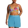 Lands' End Plus Size 5" Board Shorts With Panty In Turquoise