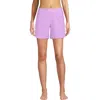 Lands' End 5" Quick Dry Elastic Waist Board Shorts Swim Cover-up Shorts With Panty In Wild Lilac