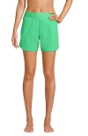 Lands' End 5" Quick Dry Elastic Waist Board Shorts Swim Cover-up Shorts With Panty In Wintergreen