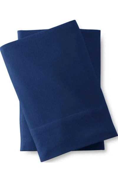 Lands' End 5oz Velvet Flannel Sheets In Blue