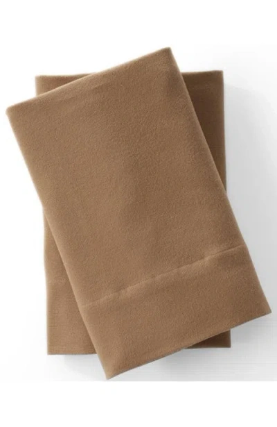 Lands' End 5oz Velvet Flannel Sheets In Rich Camel