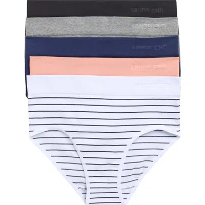 Lands' End 5-pack Cotton Comfort Seamless Bikini Briefs In Multi