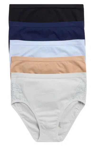 Lands' End 5-pack Cotton Comfort Seamless Briefs In Multi
