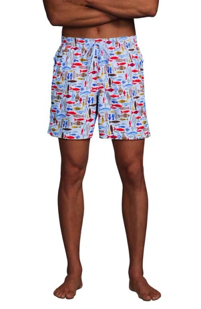 Lands' End 7 Inch Volley Hydroliner Swim Trunks In Blue