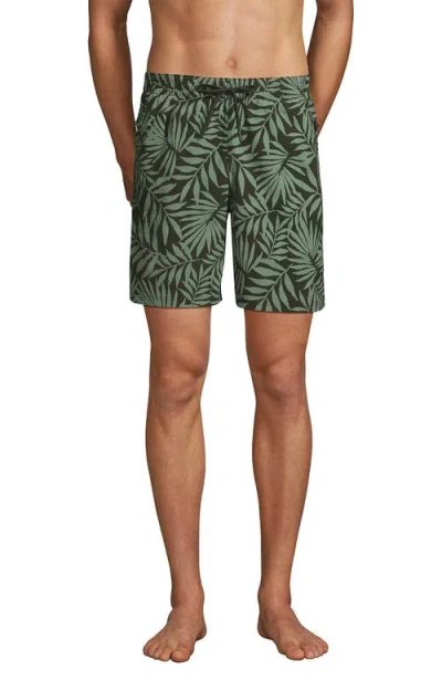 Lands' End 7 Inch Volley Hydroliner Swim Trunks In Green