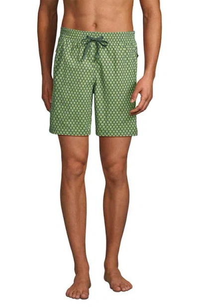 Lands' End 7 Inch Volley Hydroliner Swim Trunks In Green