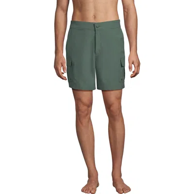 Lands' End 7" Quick Dry Cargo Swim Short In Animal Print