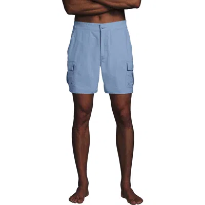 Lands' End 7" Quick Dry Cargo Swim Short In Multi