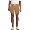 Lands' End 7" Seersucker Beach To Boardwalk Pull On Shorts In Warm Toffee Tonal Seersucker