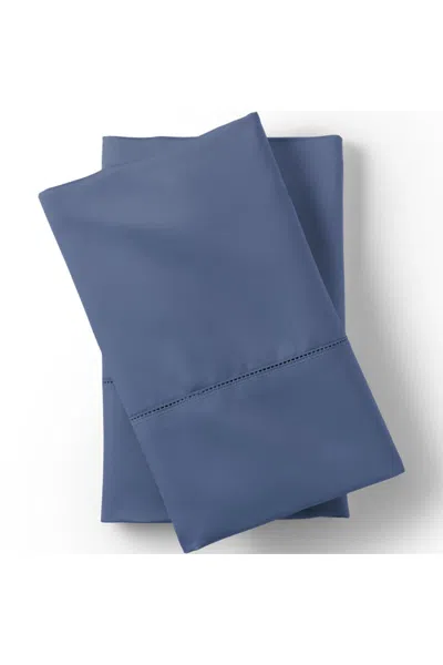 Lands' End 700 Thread Count Luxe Sateen Egyptian Cotton No Iron Bed Pillowcases In Blue