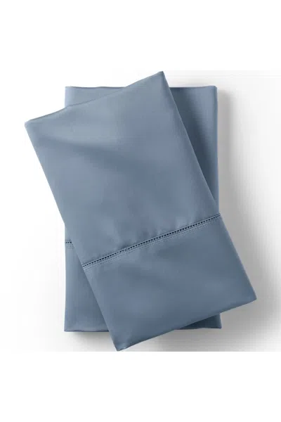 Lands' End 700 Thread Count Luxe Sateen Egyptian Cotton No Iron Bed Pillowcases In Blue