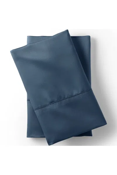 Lands' End 700 Thread Count Luxe Sateen Egyptian Cotton No Iron Bed Pillowcases In Blue