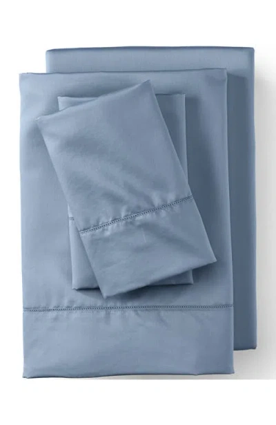 Lands' End 700 Thread Count Luxe Sateen Egyptian Cotton No Iron Bed Pillowcases In Blue Pewter