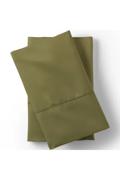 Lands' End 700 Thread Count Luxe Sateen Egyptian Cotton No Iron Bed Pillowcases In Green